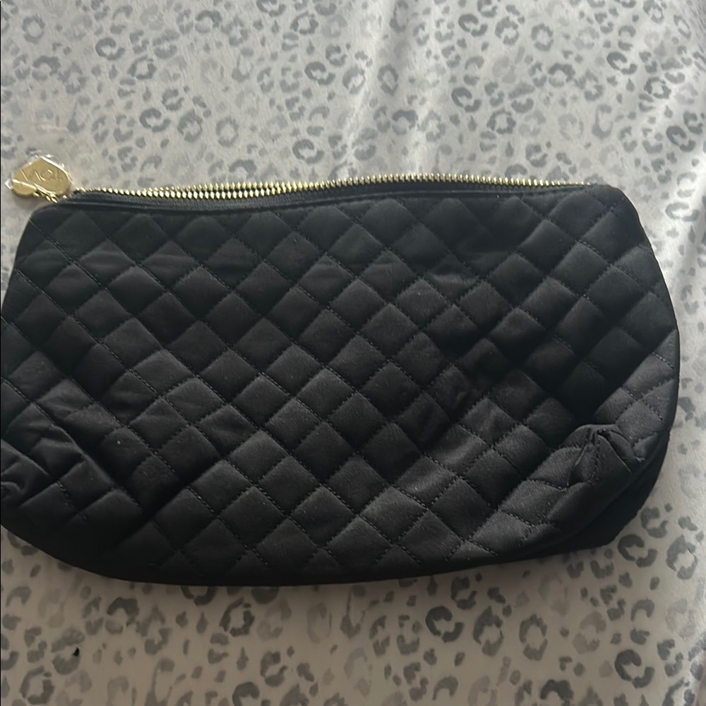 Tova Black Quilted Cosmetics Bag